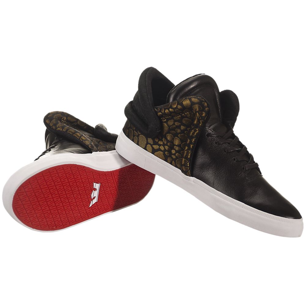 Baskets Supra Falcon Noir Doré Black/Gold-White Homme | HDP-21272656